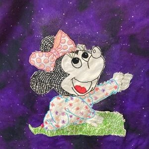 Embroidered Minnie Patch on small Purple Fabric